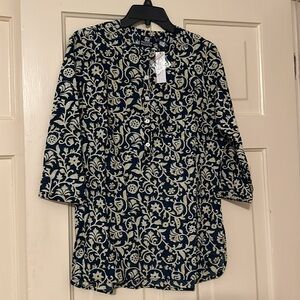Madison Mathew’s blouse Size S blue/yellow